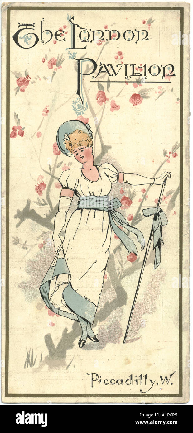 London Pavilion Music Hall di copertura del programma 1891 Foto Stock