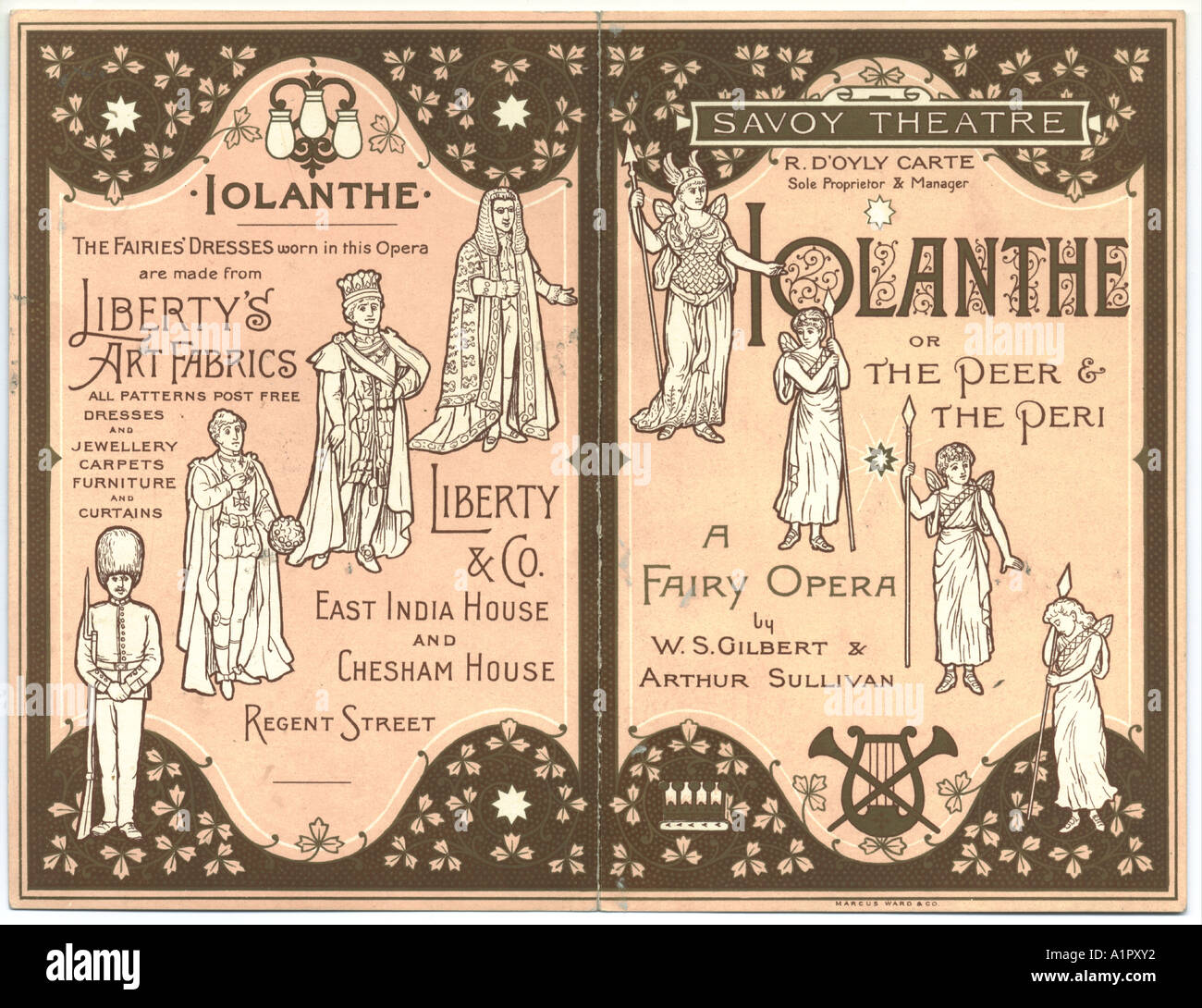 Savoy Theatre, Londra, programma per Iolanthe, circa 1884 Foto Stock