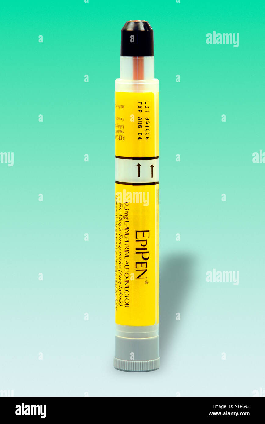 EpiPen - per trattare anafilassi, una grave reazione allergica, con un'iniezione di adrenalina. Foto Stock