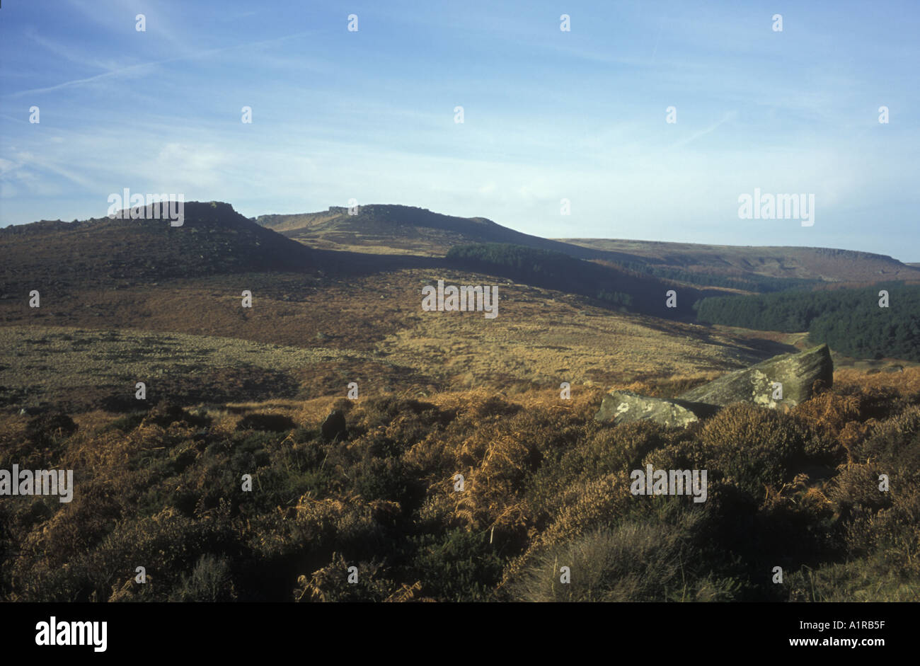 Vista di Carl WARK E HIGGER TOR DERBYSHIRE Peak District Inghilterra Foto Stock