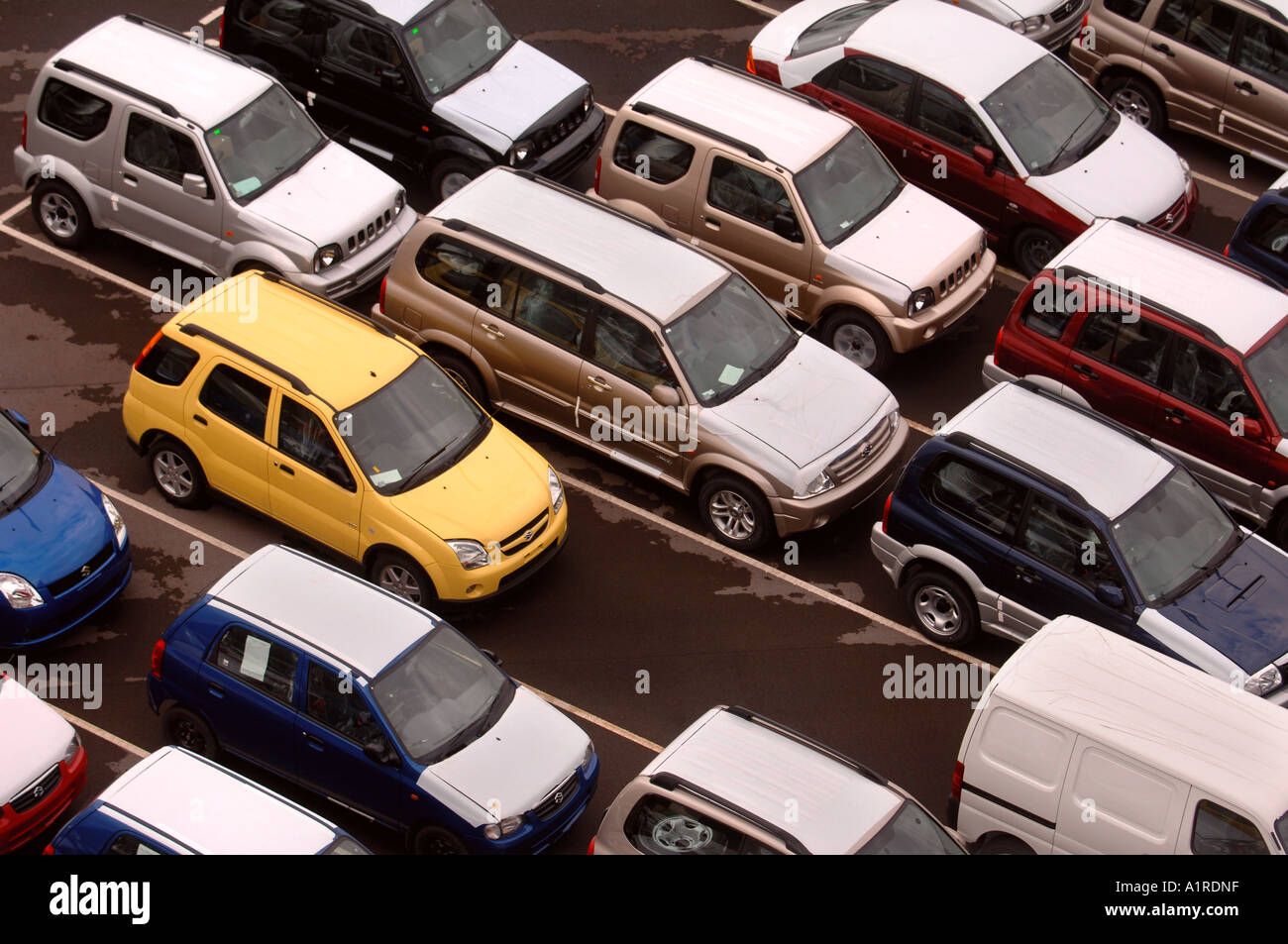 Nuovo SUZUKI auto e furgoni parcheggiati in AVONMOUTH DOCKS VICINO A BRISTOL REGNO UNITO Foto Stock