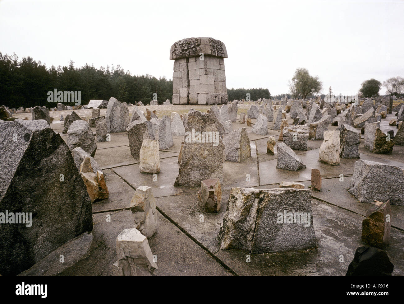 Il memoriale dell'olocausto al campo della morte di Treblinka Novembre 1988 Foto Stock