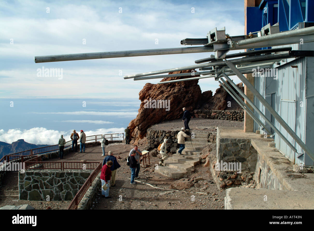 Seggiovia stazione sul Pic de Midi de Bigorre Foto Stock