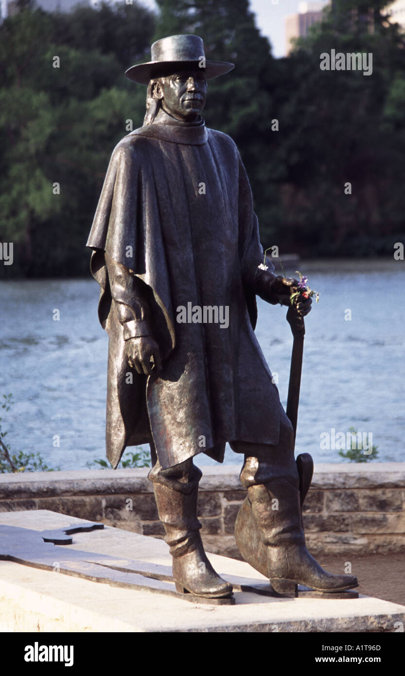 Stevie Ray Vaughan statua Auditorium rive di Austin in Texas USA Foto Stock