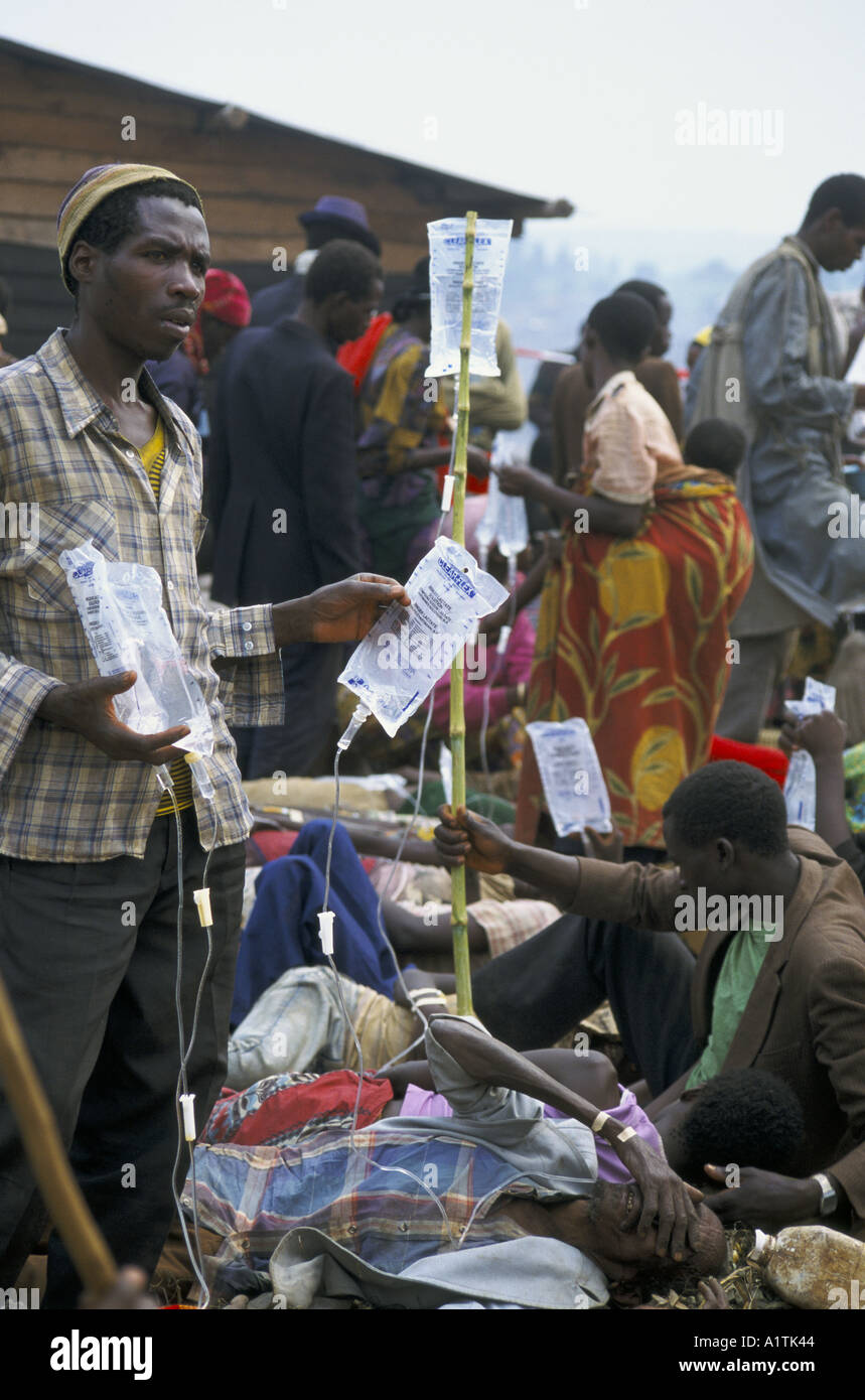 GOMA DELLO ZAIRE profughi ruandesi in KIBUMBA Refugee Camp Luglio 1994 Foto Stock