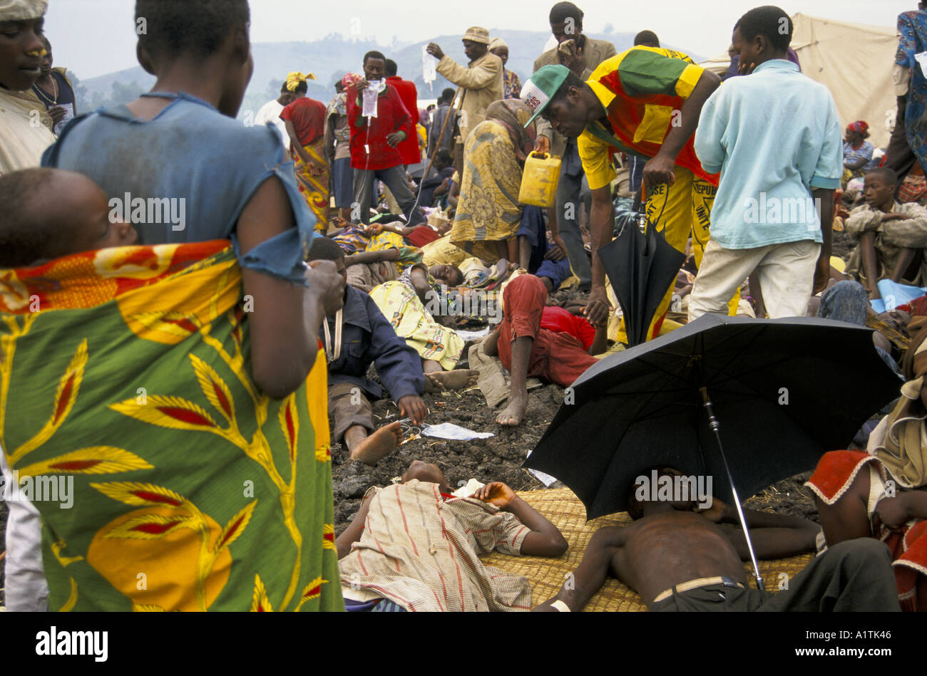 GOMA DELLO ZAIRE profughi ruandesi in KIBUMBA Refugee Camp Luglio 1994 Foto Stock