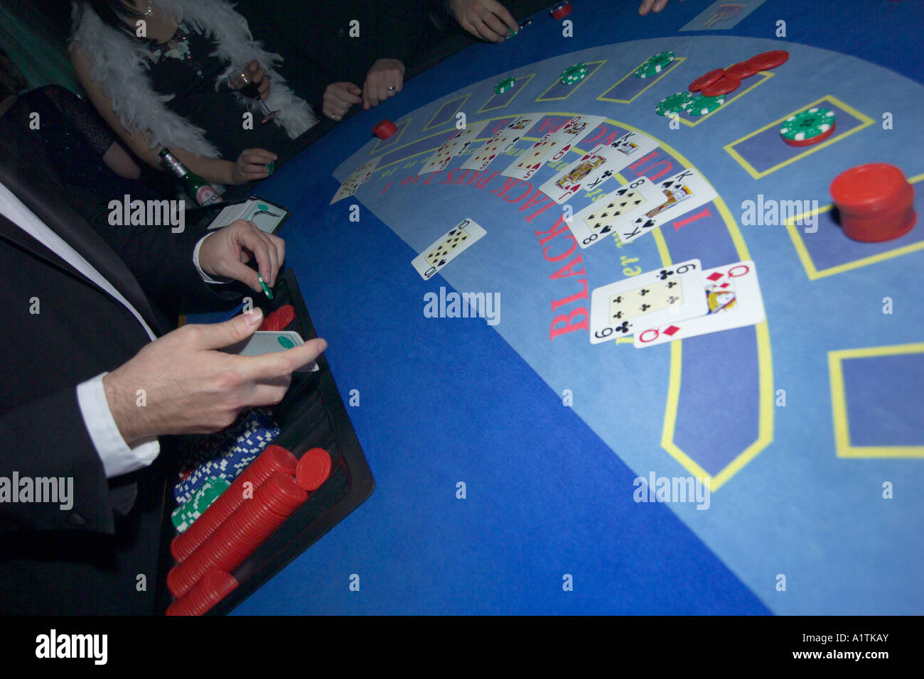 Black jack card tabella Foto Stock