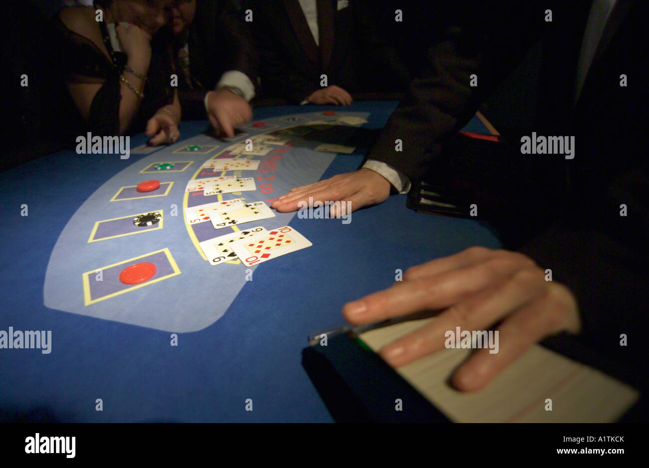 Black jack card tabella Foto Stock