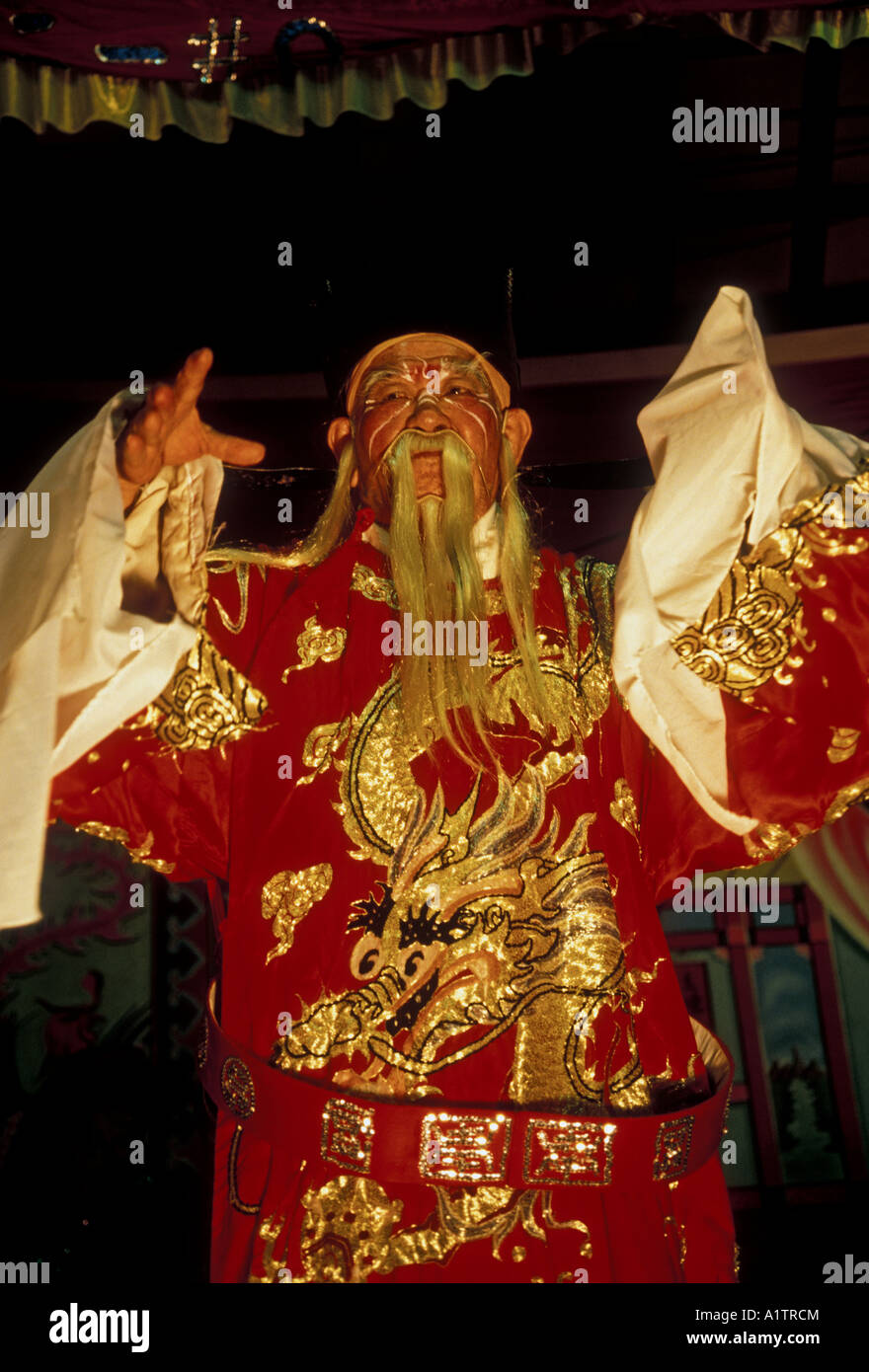 1, uno uomo cinese, Uomo asiatico, asiatici, attore, wayang, opera Cinese, Singapore, Asia Foto Stock