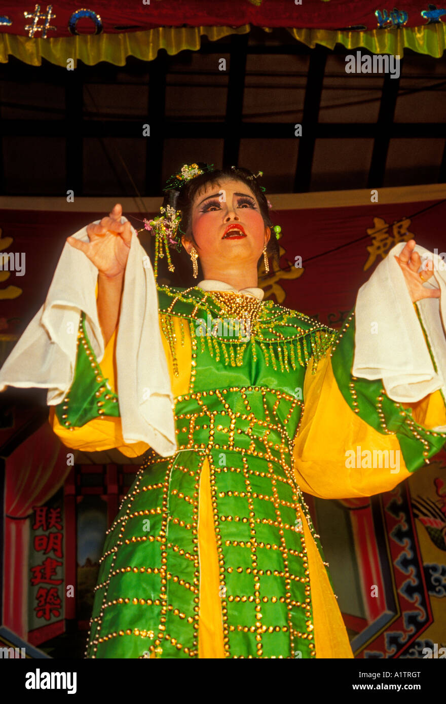 1, una donna cinese, donna asiatica, asiatici, femmina attore, wayang, opera Cinese, Singapore, Asia Foto Stock