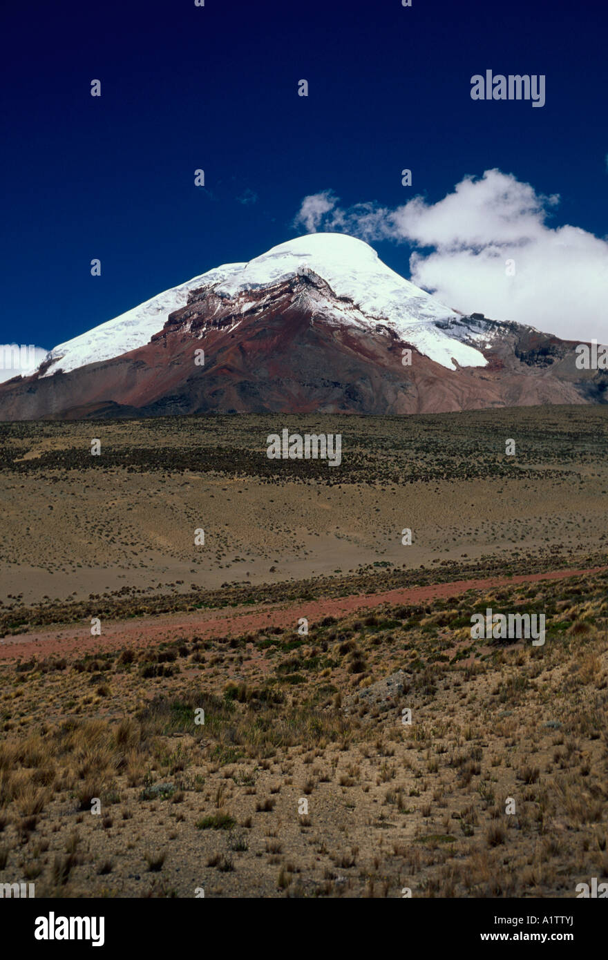 Chimborazo Vulcano Chimborazo, Parco Nazionale, stratovulcano, vulcano dormiente, montagne delle Ande, Provincia del Chimborazo, Ecuador, Sud America Foto Stock