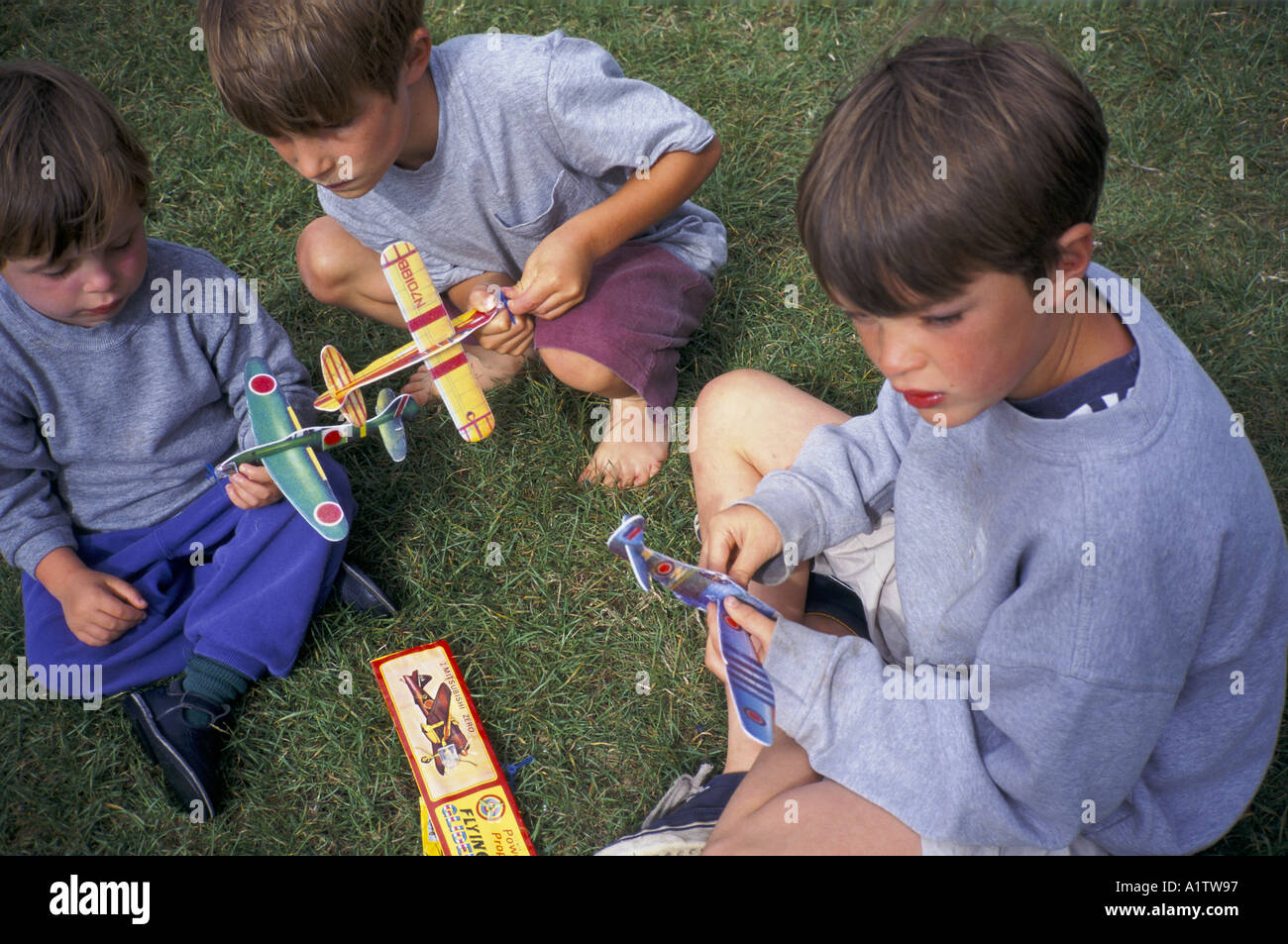 Ragazzi e piani giocattolo 1995 Foto Stock