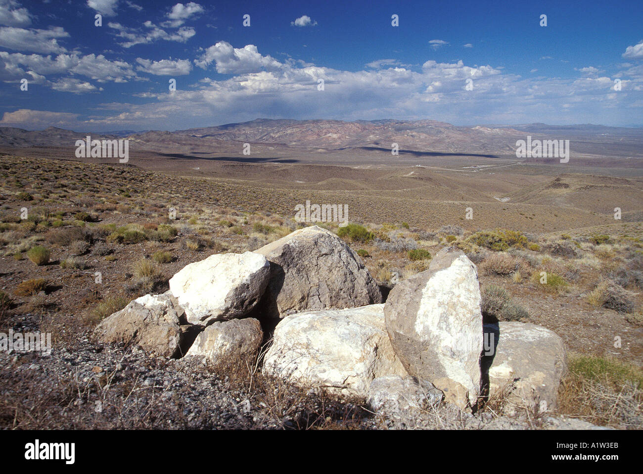 Yucca Mountain Nevada proposto sito di archiviazione per un livello elevato di rifiuti nucleari Foto Stock