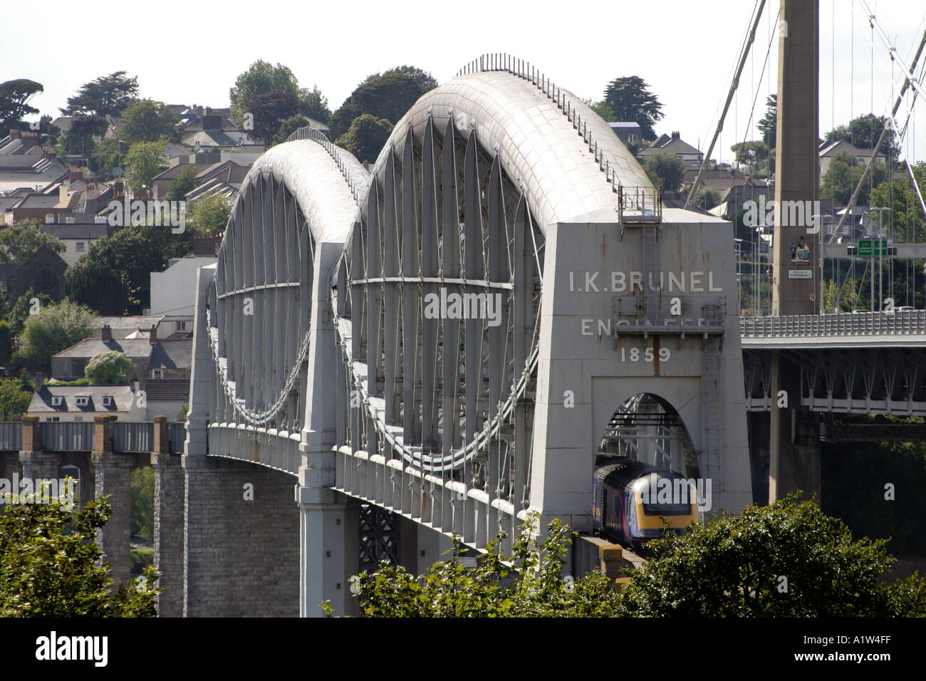 Tamar Rail Bridge Devon England Foto Stock