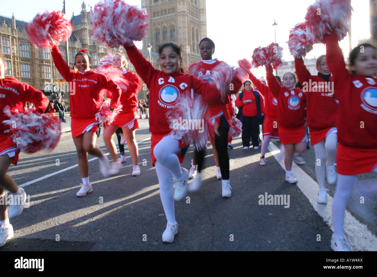 American cheer leader presso la sfilata di Capodanno giorno di nuovi anni 2007-01-20 Foto Stock