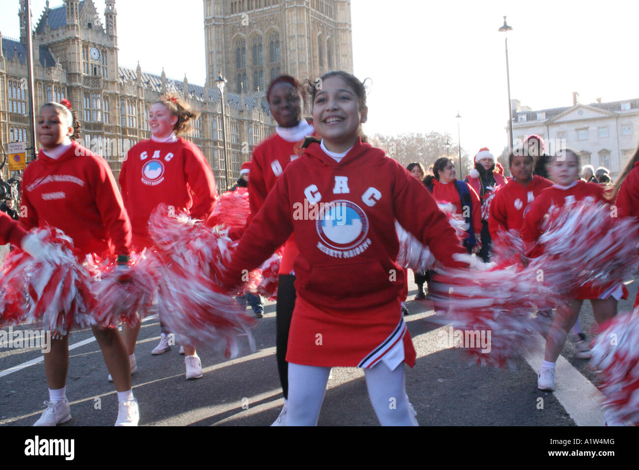 American cheer leader presso la sfilata di Capodanno giorno di nuovi anni 2007-01-20 Foto Stock