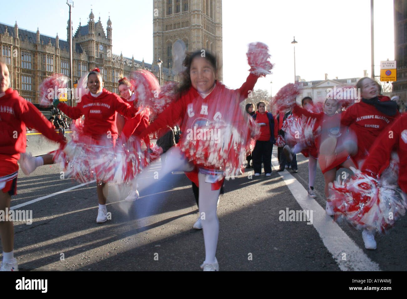American cheer leader presso la sfilata di Capodanno giorno di nuovi anni 2007-01-20 Foto Stock