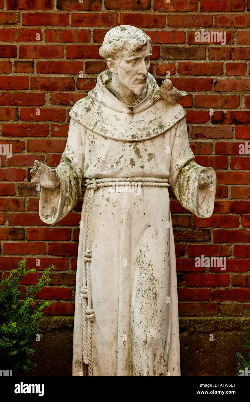 San Francesco di Assisi giardino dietro la Chiesa Old North Boston Massachusetts Foto Stock