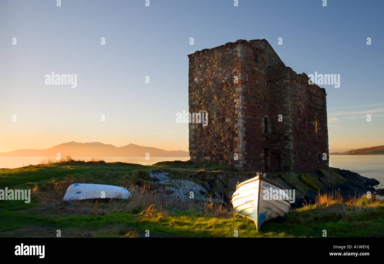 Il castello di Portencross North Ayrshire Foto Stock