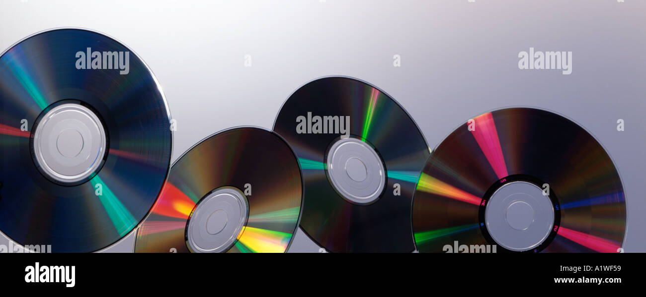 Quattro differenti CD ad angoli Foto Stock
