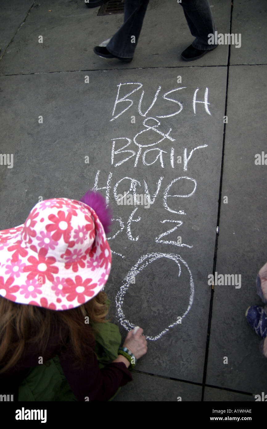Anti war protester in Londra 2005 Foto Stock