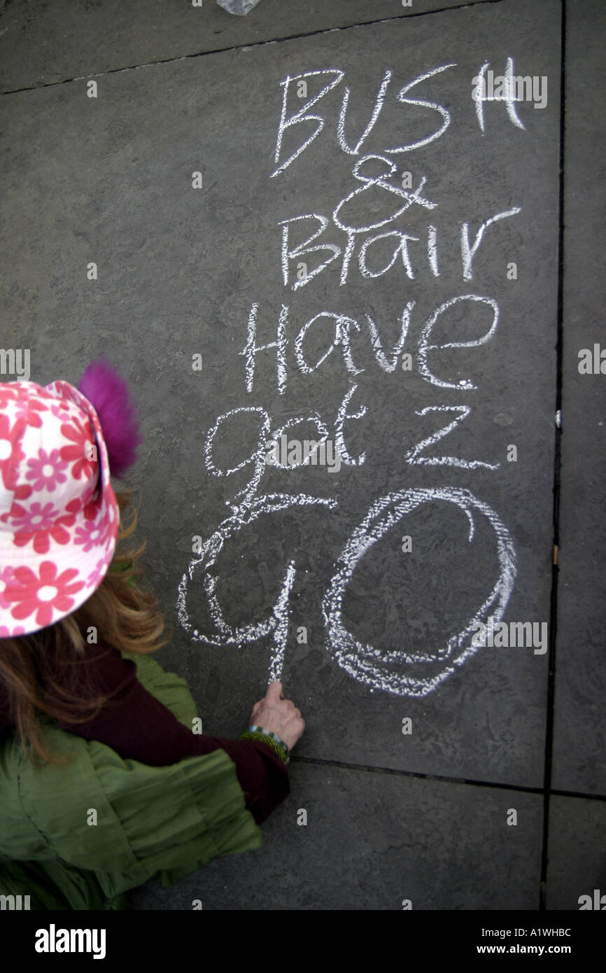 Anti war protester in Londra 2005 Foto Stock