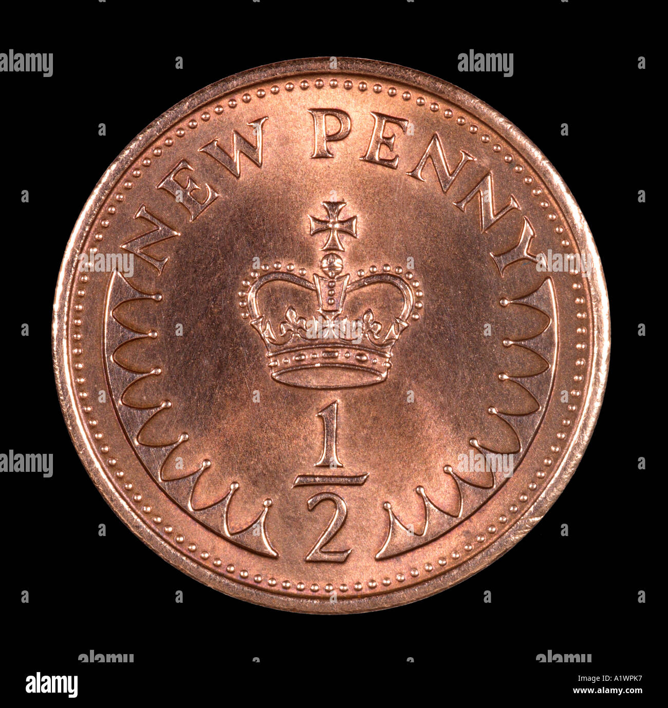 Queen Elizabeth 2 II Reg Regina metà decimale pence P crown Foto Stock