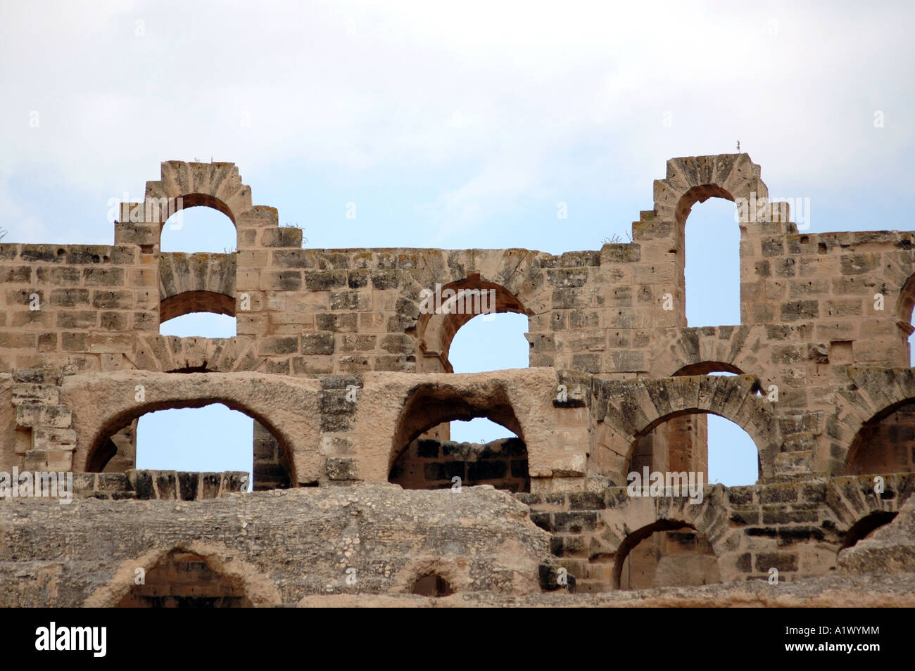Colosseo romano di El Jem (o El Djem), Tunisia Foto Stock