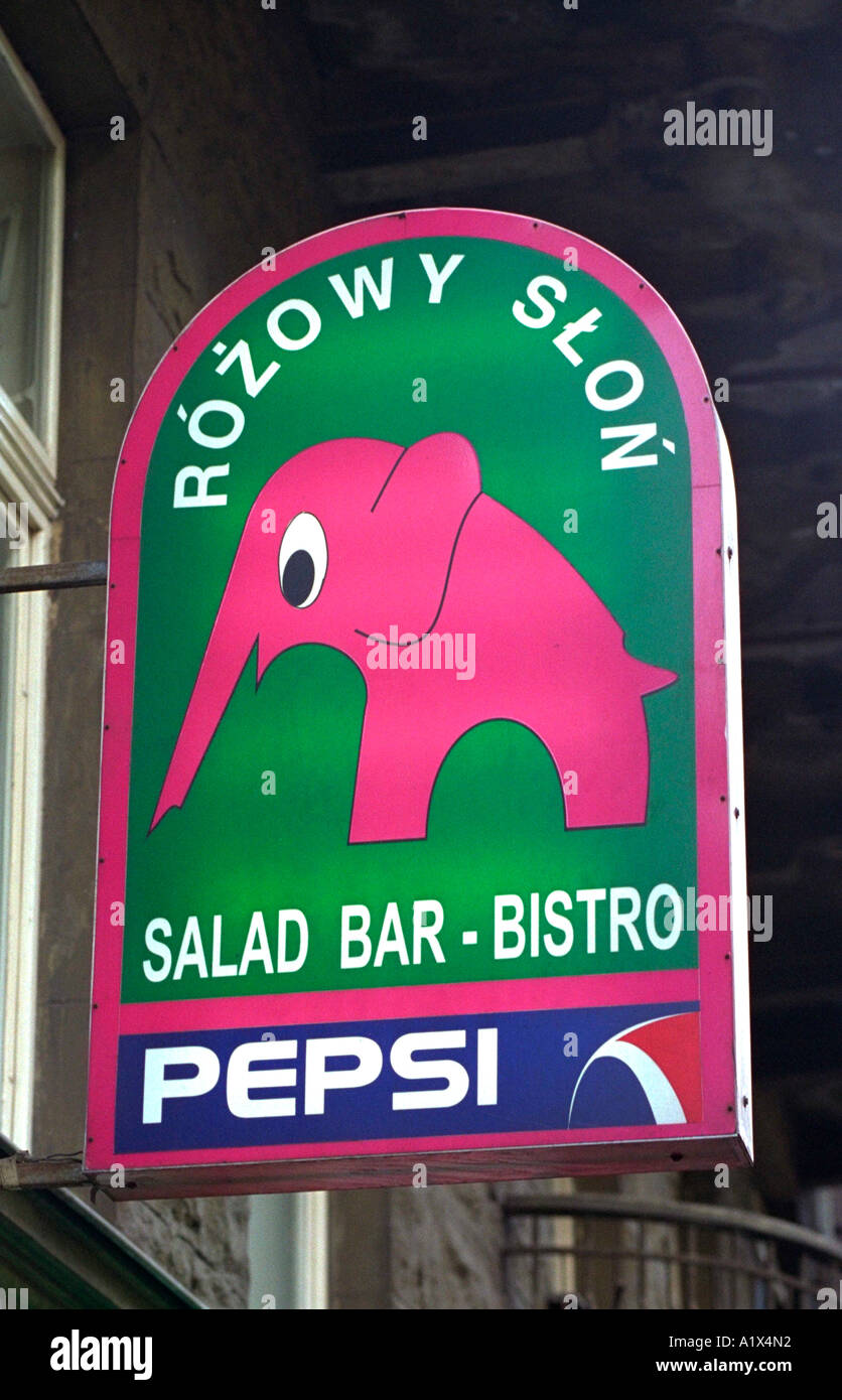 Pink Elephant cafe e ristorante. Auschwitz Polonia Foto Stock