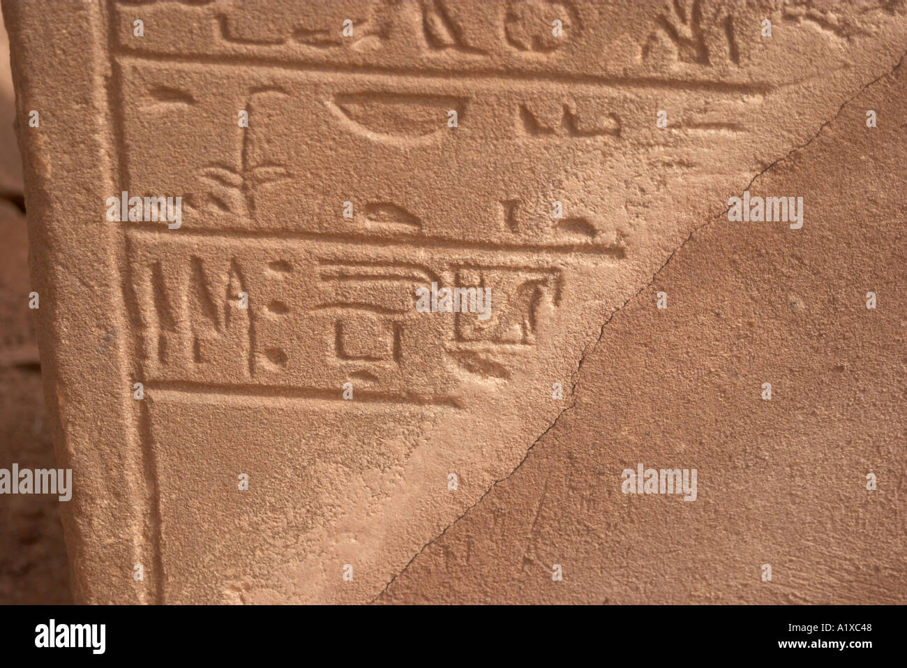 Heiroglyphs su una stele a Hathor Tempio a Sarabit al Khadim Penisola del Sinai Egitto Foto Stock