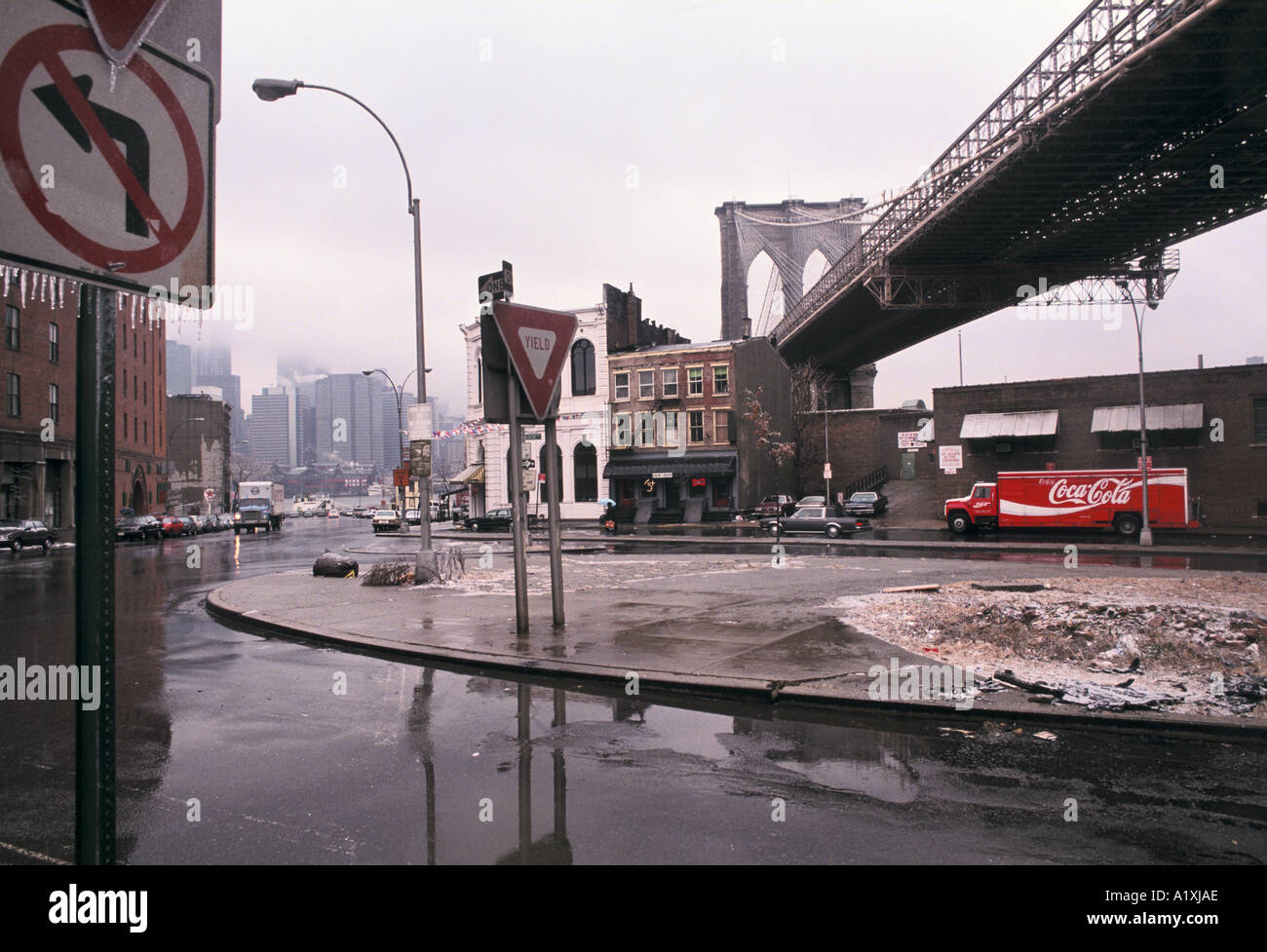 Ponte di BROOKLY INVERNO Foto Stock