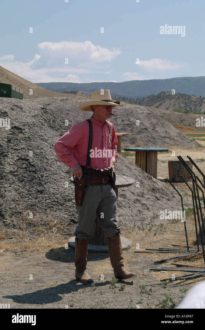 Comanche Valley Vigilantes Wild West club, Badlands, Colorado, STATI UNITI D'AMERICA Foto Stock