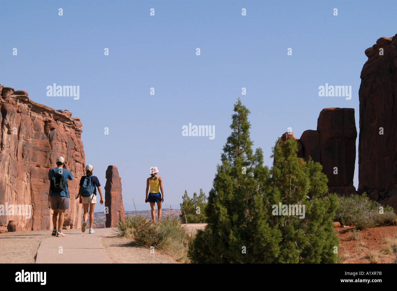 Park Avenue Arches National Monument, Moab, Utah, Stati Uniti d'America Foto Stock