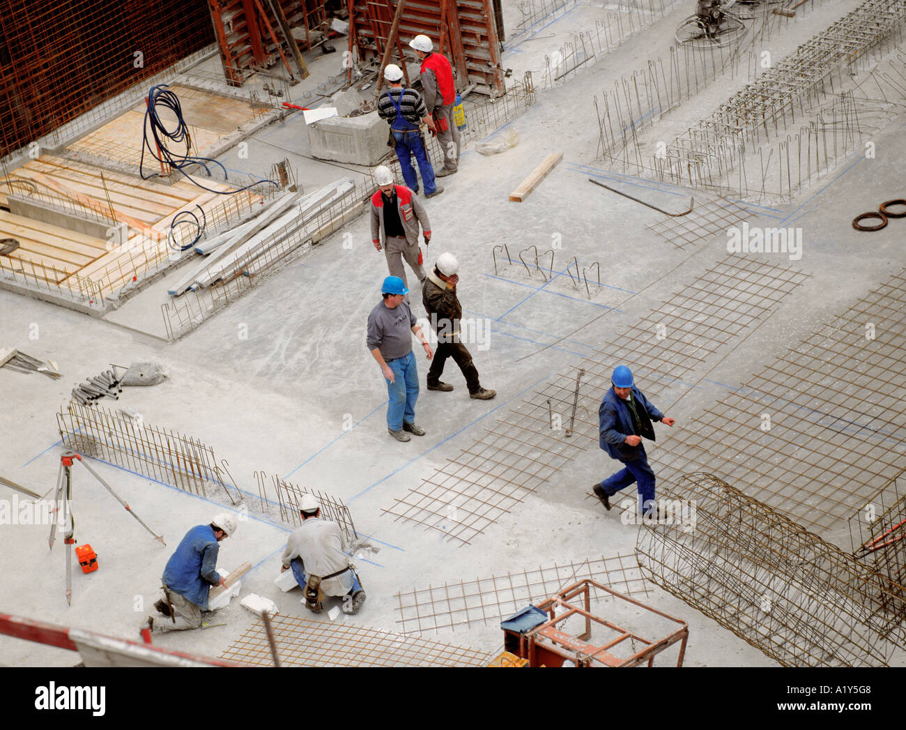 Uccelli-eye di sito in costruzione, La Defense, Parigi. Foto Stock