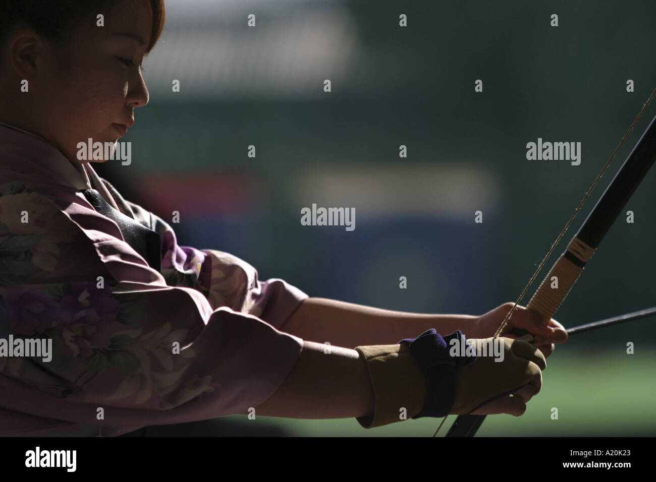 Toshi ya Matsuri festival di tiro con l'arco, Sanjusangen-do tempio buddista, Kyoto, Giappone Foto Stock