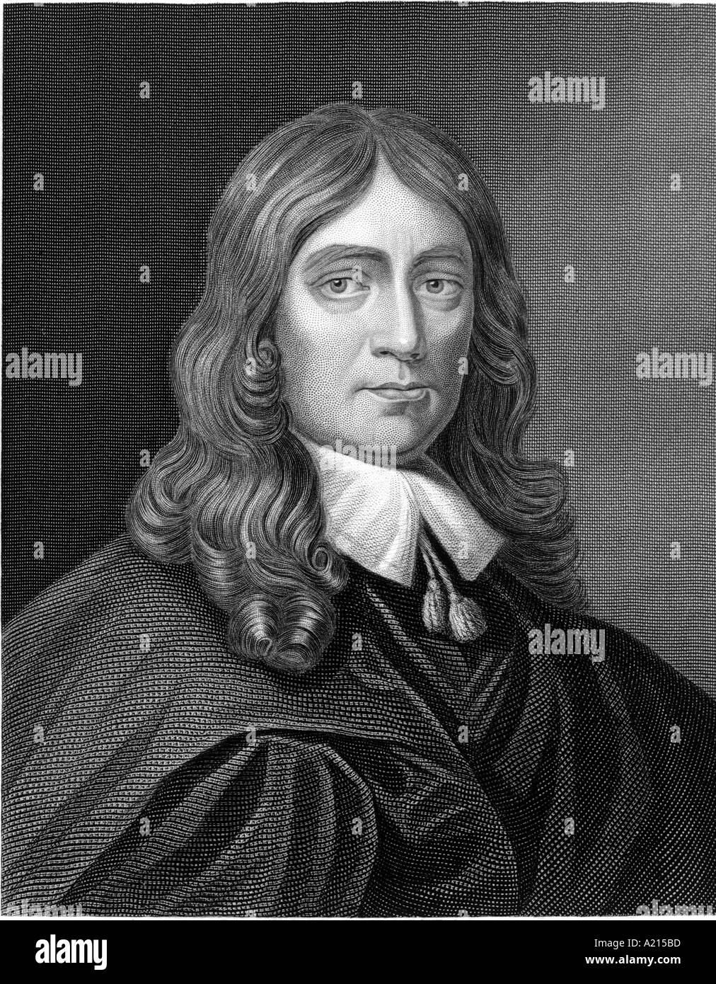 John Milton 1608 1674 inciso da C cuocere da una miniatura dalla sorgente Faithorne il dizionario imperiale della Biografia Universale Foto Stock