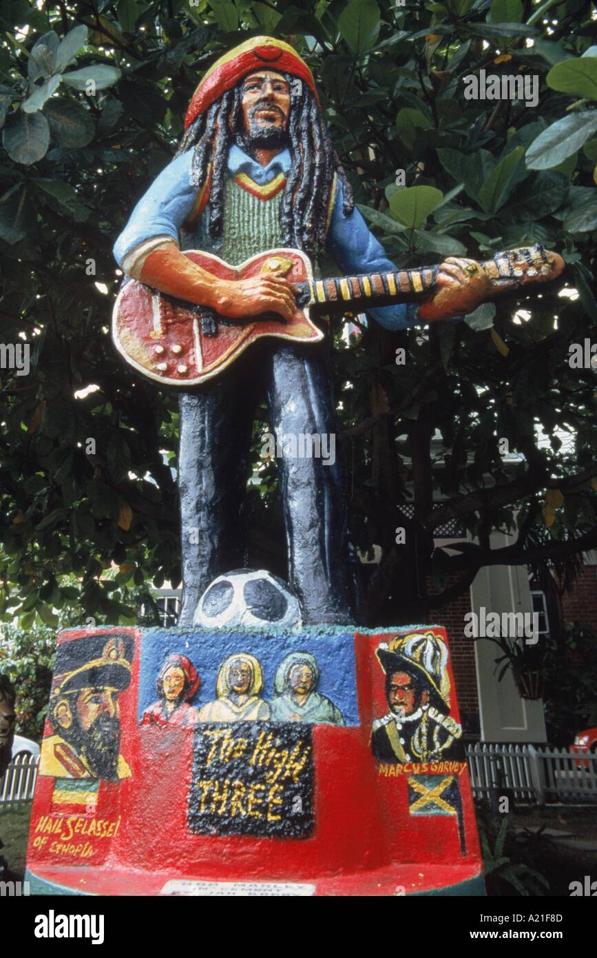 Statua di Jah Bobby al Bob Marley Museum di Kingston in Giamaica West Indies J Greenberg Foto Stock