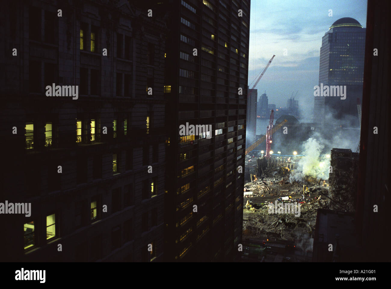 Sito del World Trade Center bombardamento, di Lower Manhattan, New York, America Foto Stock
