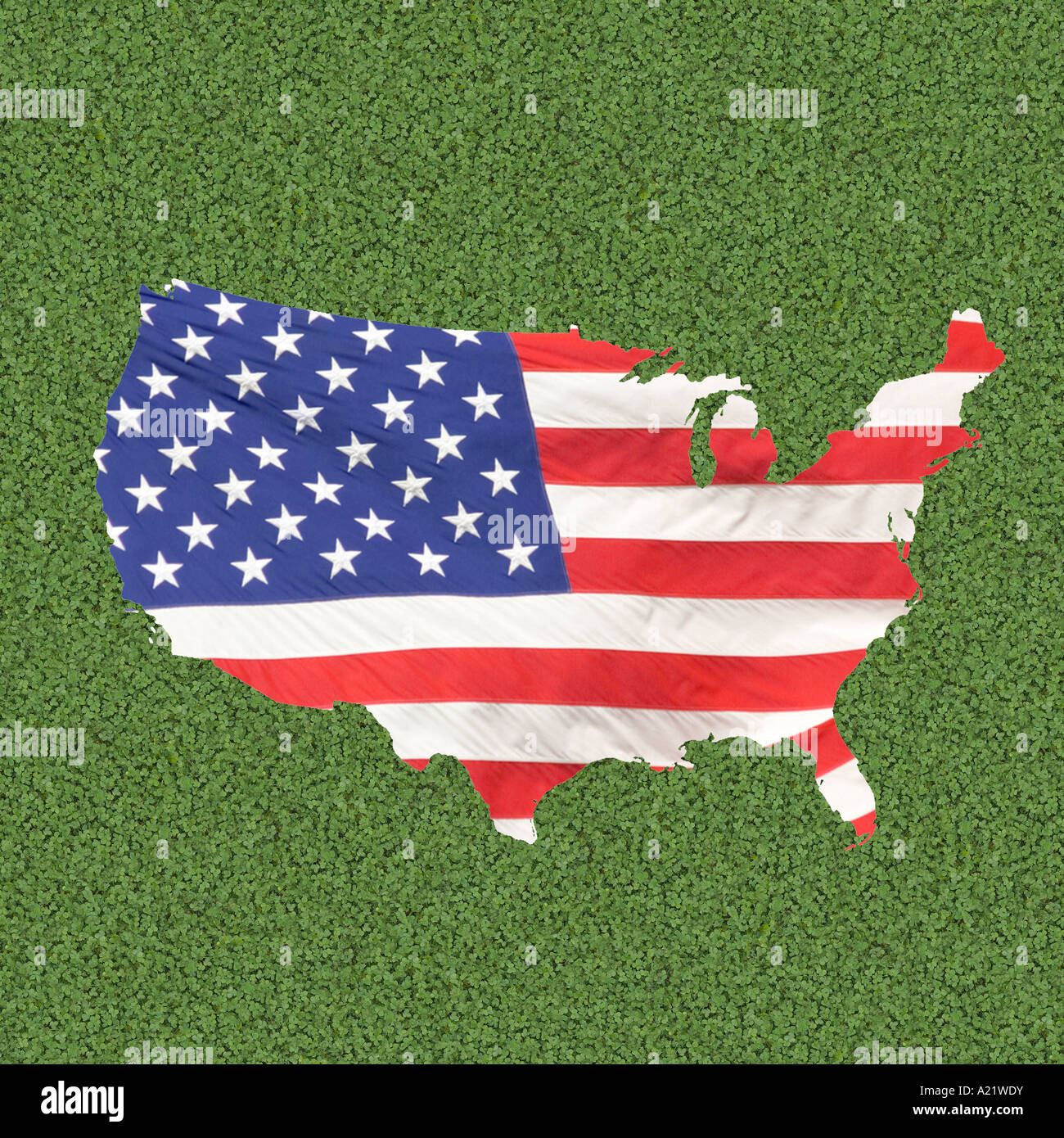 Bandiera nazionale a forma della mappa USA Foto Stock