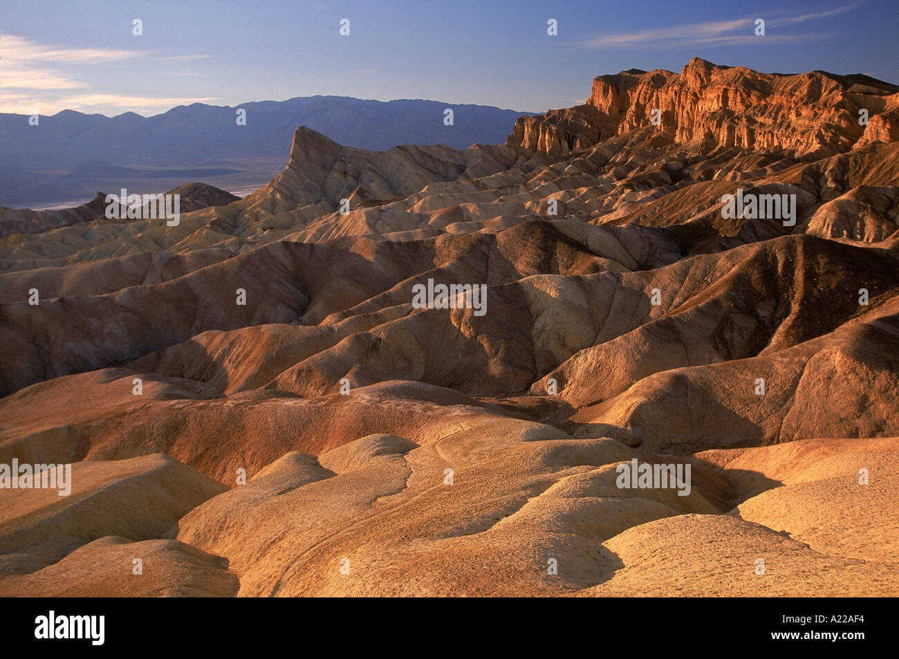 Le formazioni rocciose del punto Zabriske Death Valley National Monument California USA N Wheeler Foto Stock