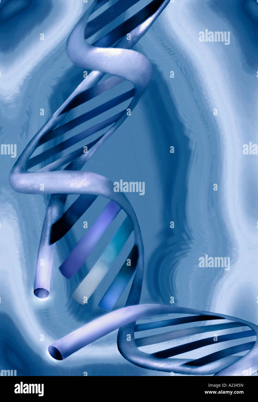 Genetica DNA Double Helix. Biologia molecolare. CRISPR, mutanti Foto Stock