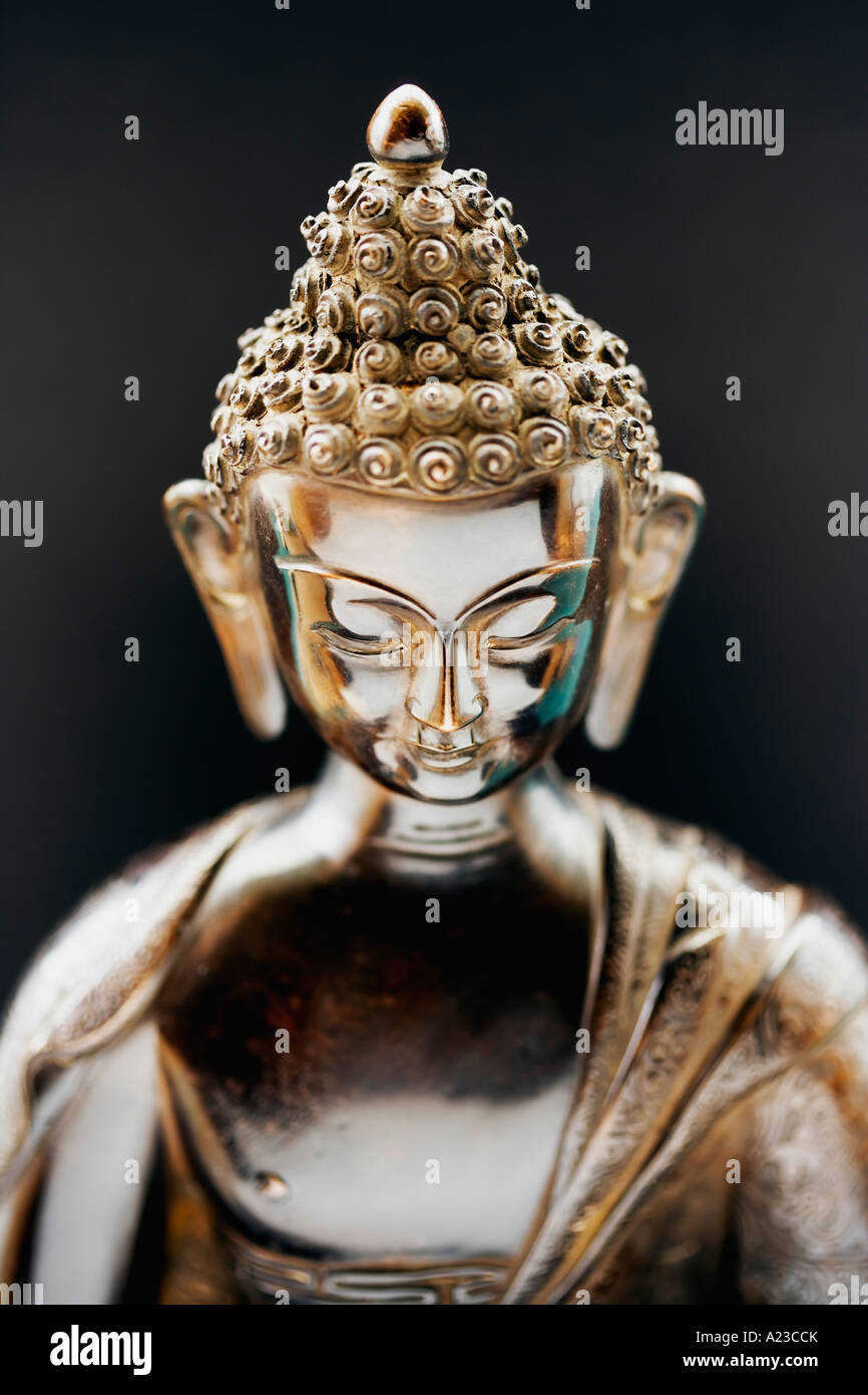 Il bronzo statua del Buddha realizzato in Nepal Foto Stock