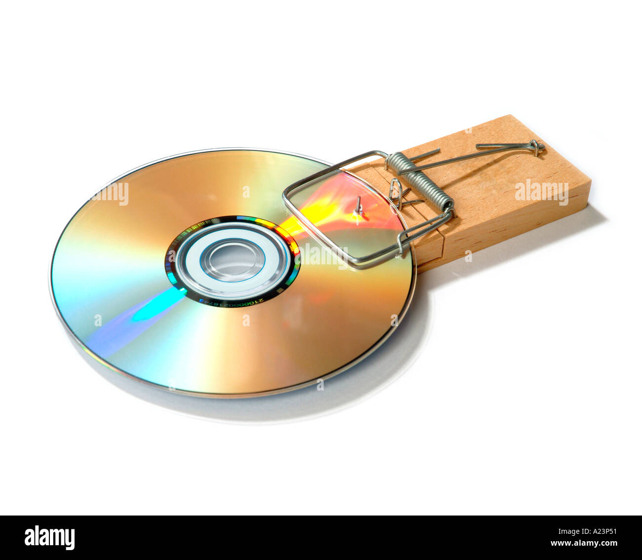 Cd intrappolato in un mousetrap Foto Stock