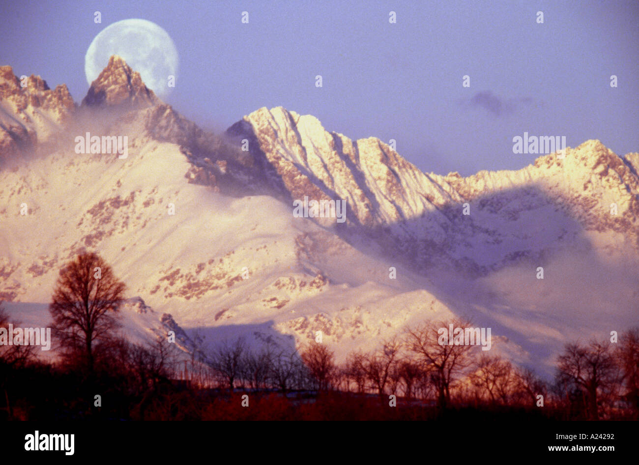 Monviso sotto la luna.(sotto...) Foto Stock