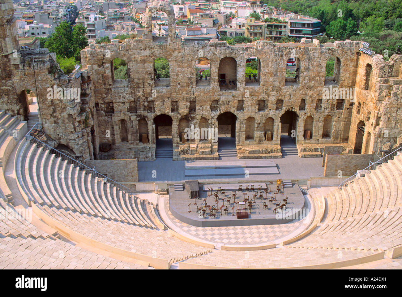 Odeon di Erode Attico Acropoli Atene Grecia Foto Stock