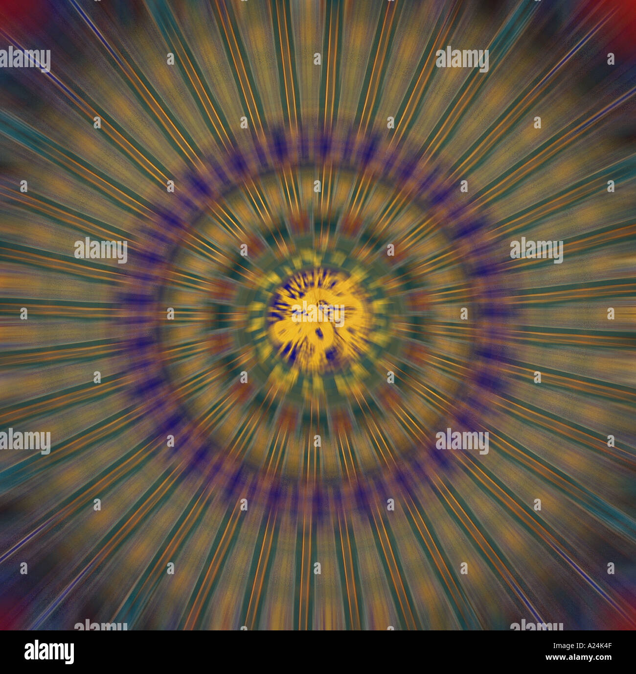 Design circolare su un soffitto Foto Stock