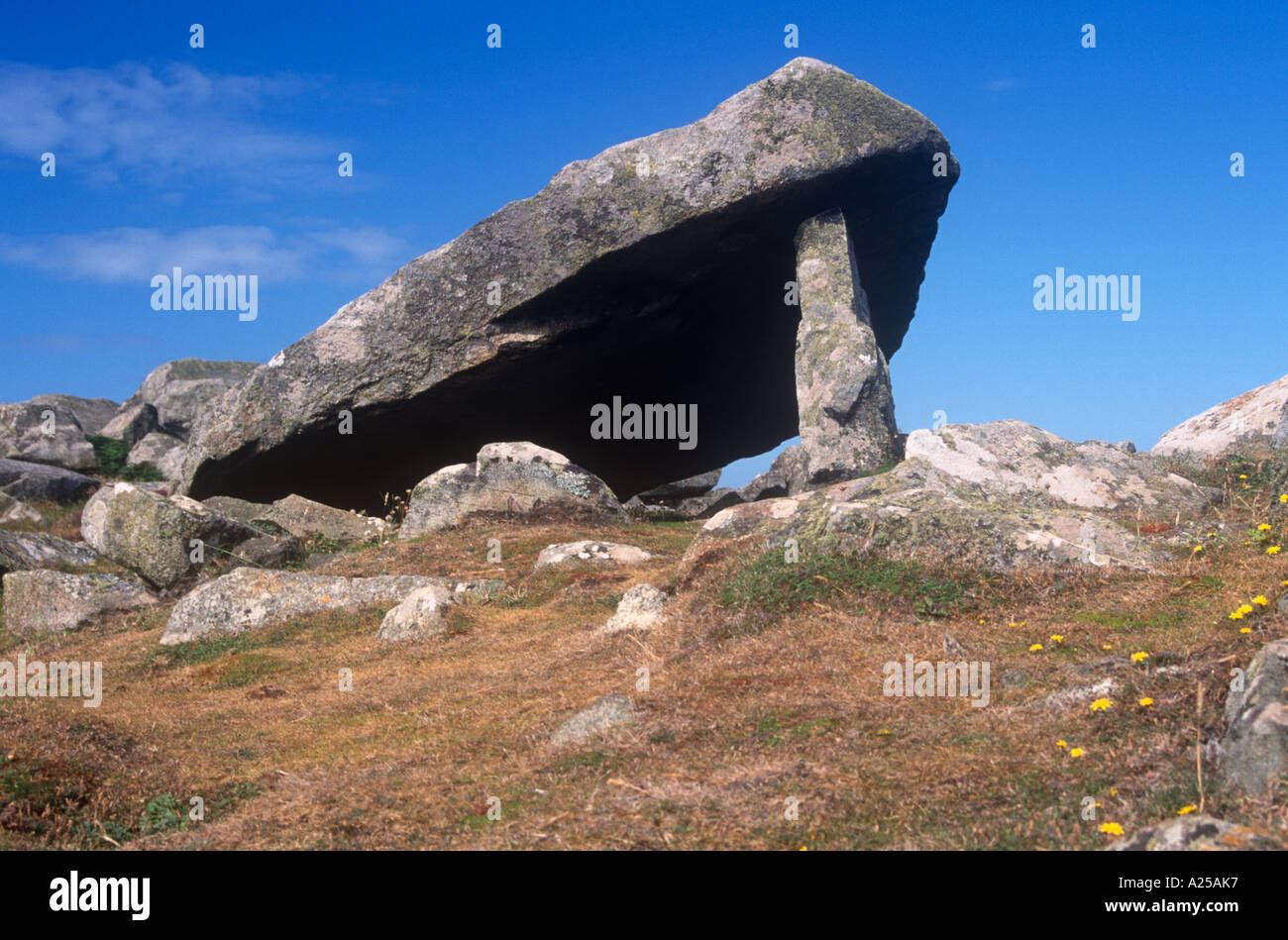 Arthur s Cairn antico monumento St David s testa Pembrokeshire West Wales Foto Stock