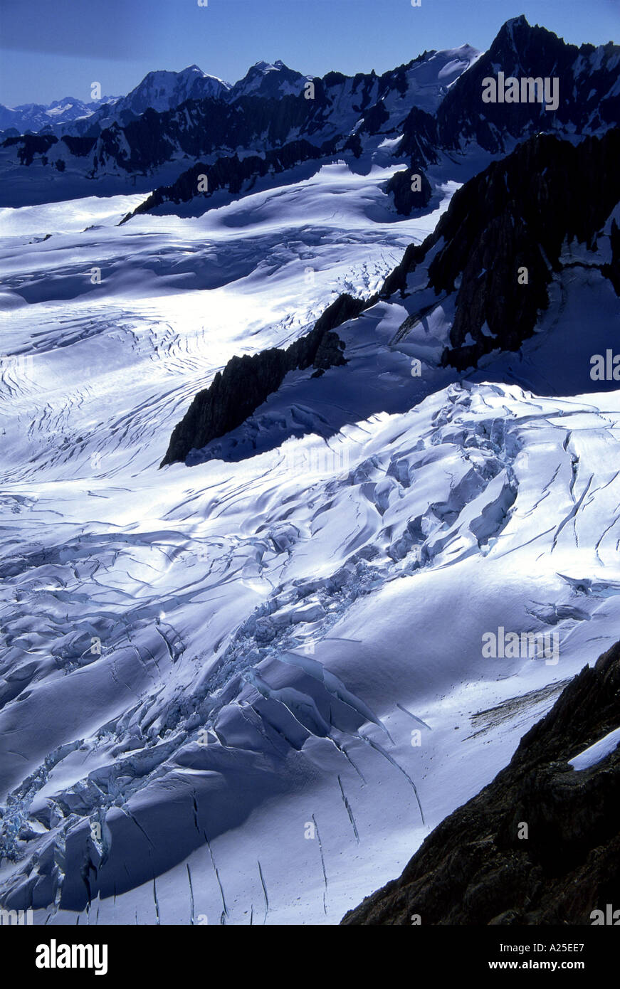 Alpi del Sud dell'Isola del Sud della Nuova Zelanda Foto Stock