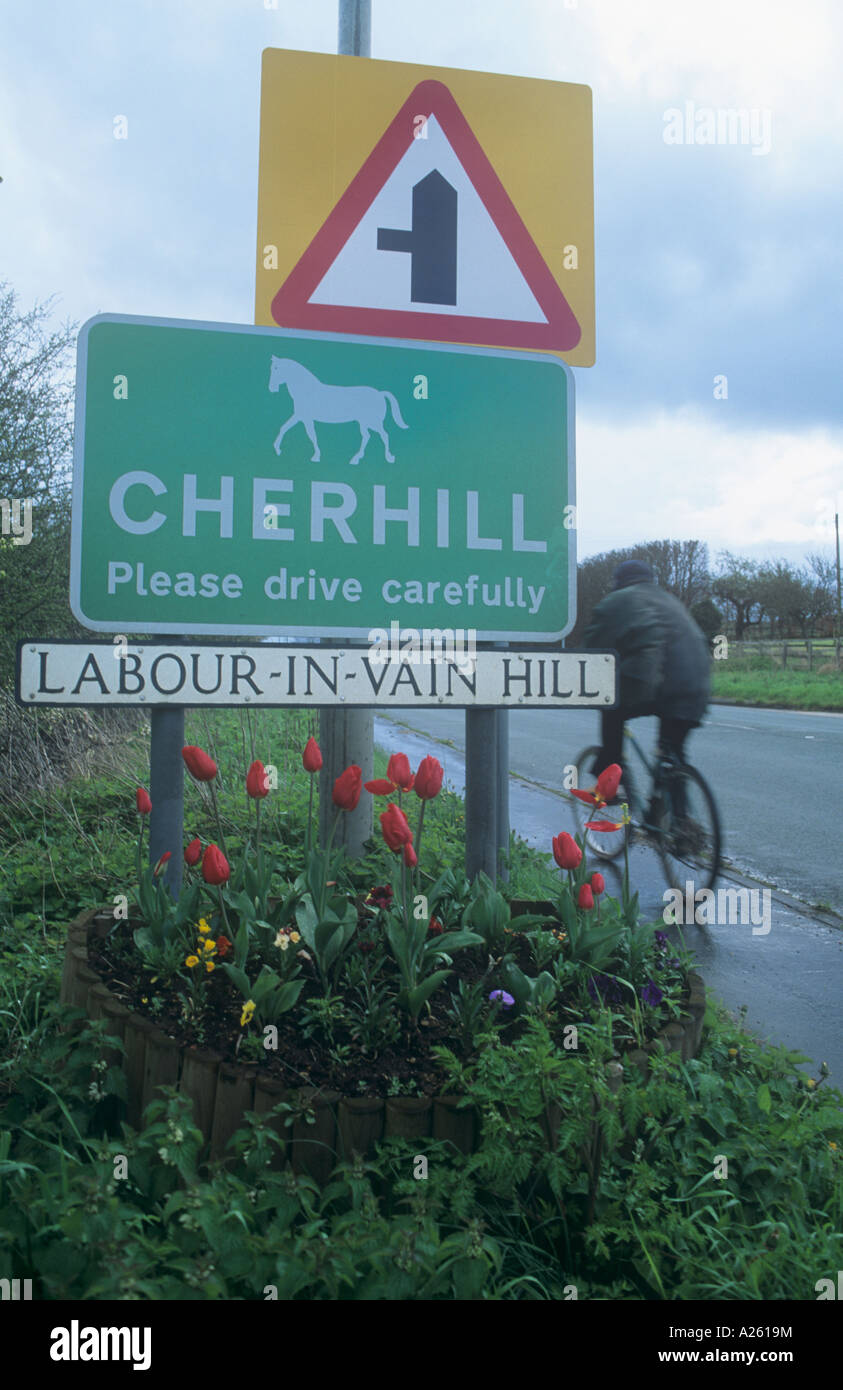 Segno. Lavoro-in-vana Hill Foto Stock