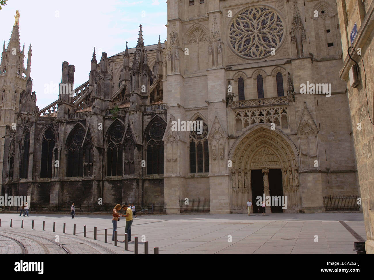 Vista caratteristica di San Saint Andre Cattedrale Bordeaux Aquitania sud-ovest della Francia Europa Foto Stock